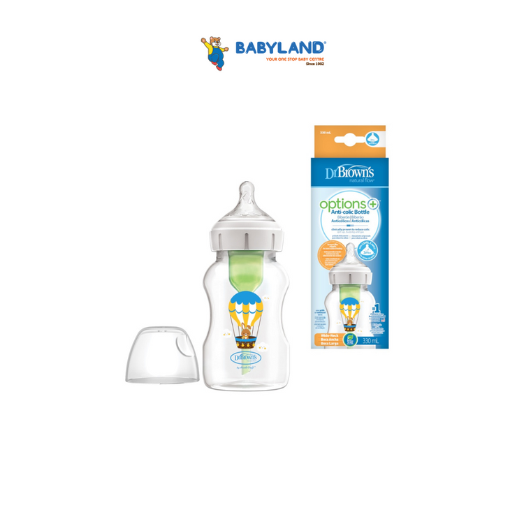 Dr Brown's Options+ PP Wide-Neck Bottle with Level 2 Teat (330mL)(1-Pack)