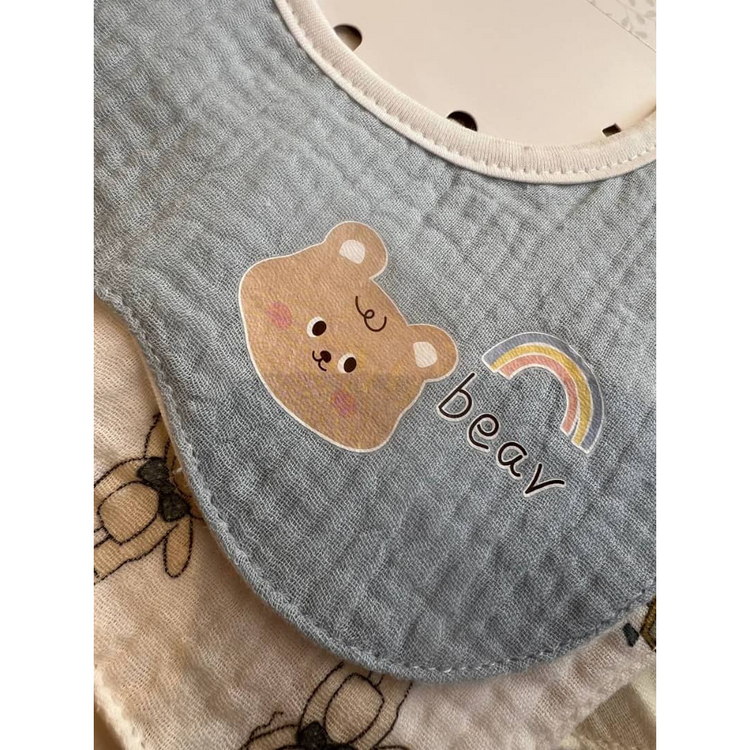 Ori Baby Cotton Bibs (2pcs) (Double Snap-button)