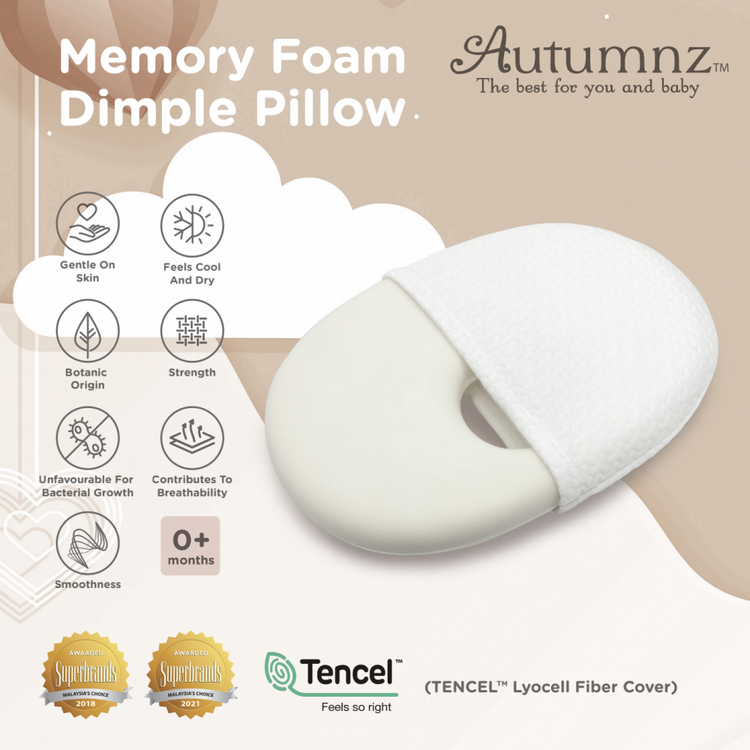 Autumnz Memory Foam Dimple Pillow With Tencel Cover (0m+)