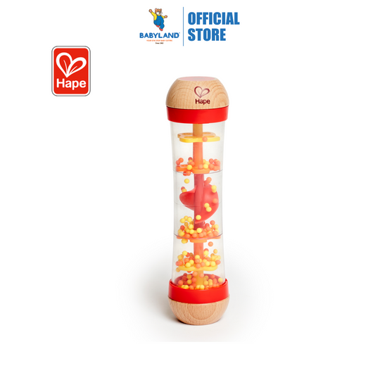Hape 0327 Beaded Raindrops Rattle - Red For Baby Age 6 Months+