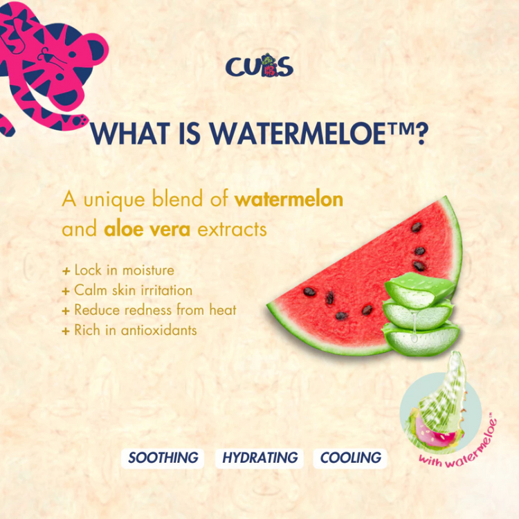 CUBS Roar & Restore Sheet Mask - gentle and hydrating sheet mask formulated with WatermeloeTM