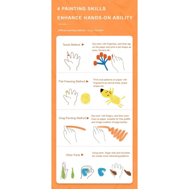 Mideer Non Toxic & Washable Finger Paint (6 / 8 Colour)