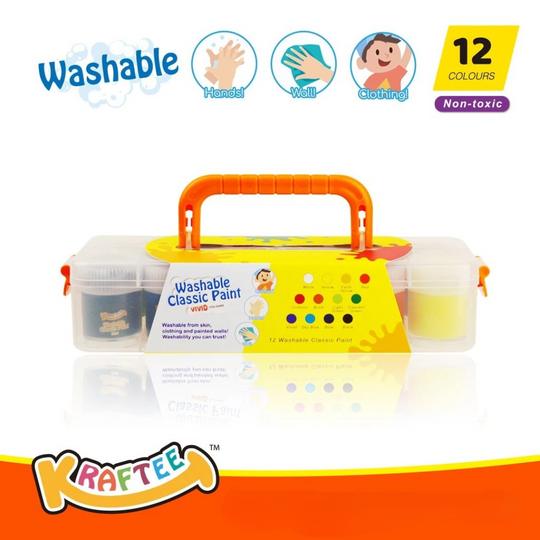 Kraftee 12ct Washable Classic Paint For Kids