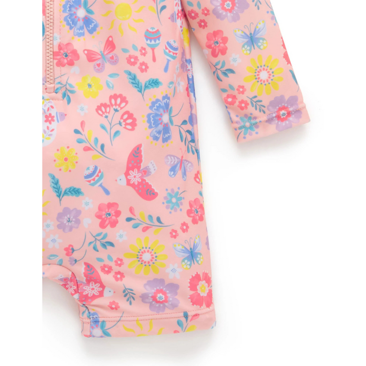Purebaby Organic Long Sleeve Swimsuit - Pajaro Bird