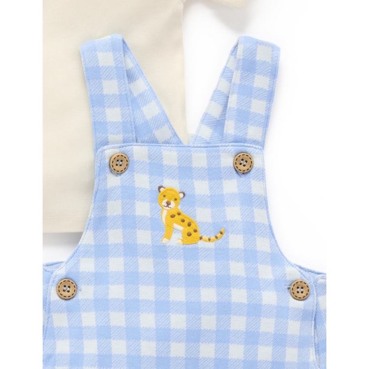Purebaby Organic Caribbean Gingham Overall Set