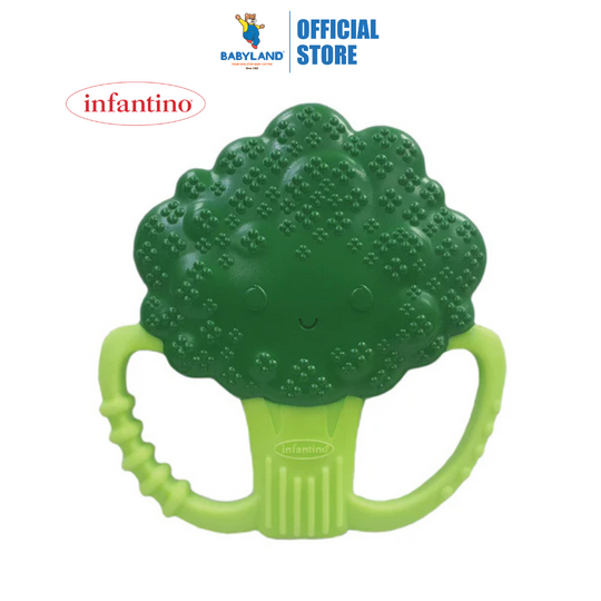 Infantino 316730 Lil Nibbles Textured Silicone Teether - Broccoli (0m+)