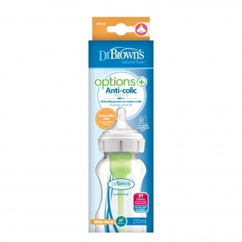 Dr Brown's Options+ Wide Neck Anti-Colic 9oz/270ml Bottle - 0m+