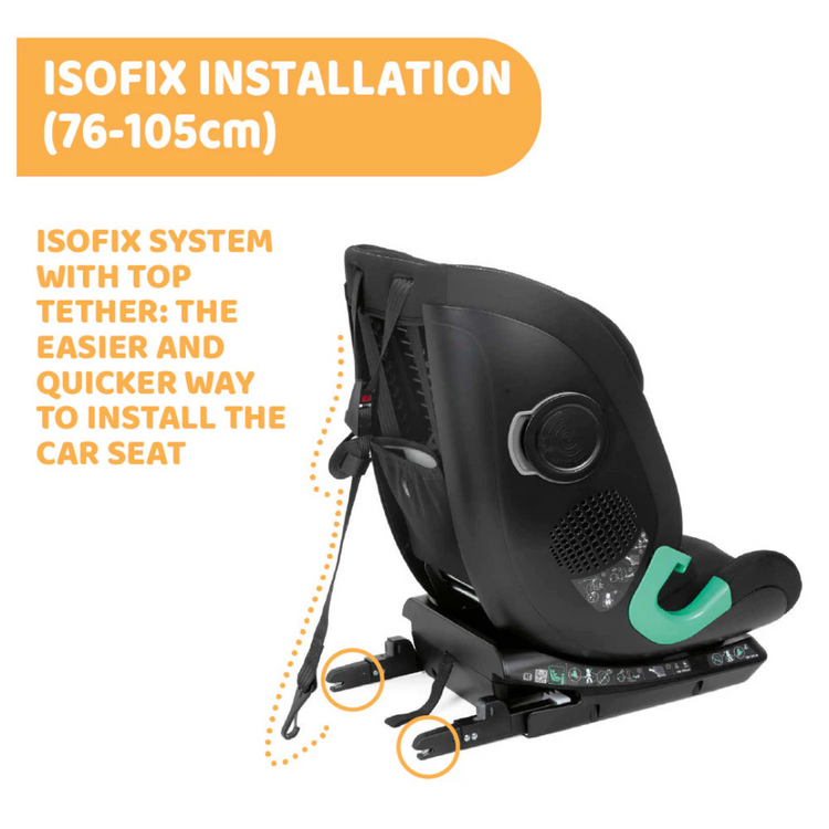 Chicco MySeat Air I-Size Isofix Convertible Baby Car Seat (ECE R 129/03) - Black Air (76-150cm)