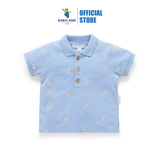 Purebaby OrganicĀ Seagull Polo Shirt Seagull Broderie
