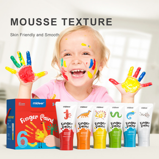 Mideer Non Toxic & Washable Finger Paint (6 / 8 Colour)
