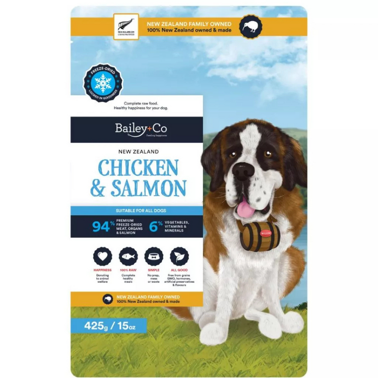 (Made in New Zealand) Bailey Co Freeze Dried Topper Meals - Single Ingredient (Venison, Beef, Lamb, Chickem+Salmon)