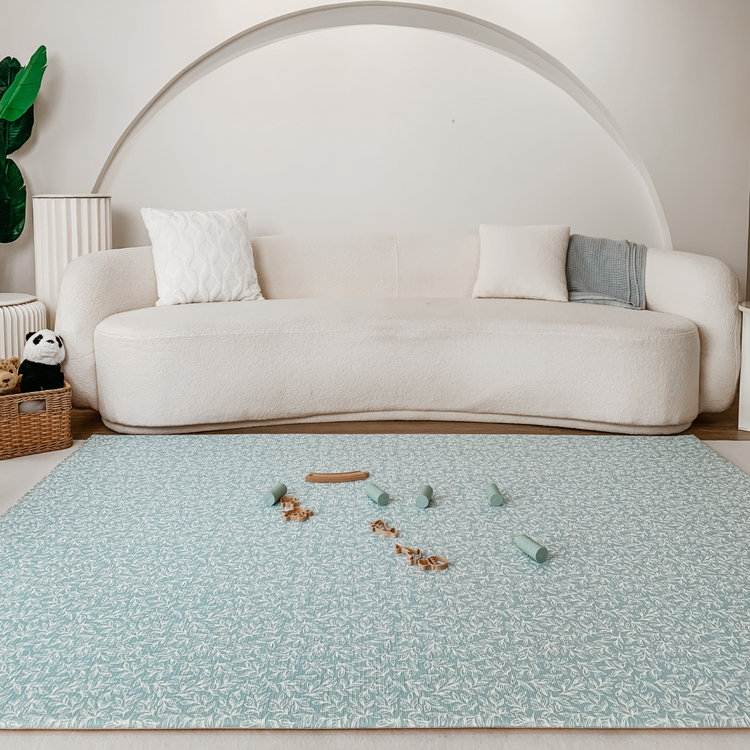 GingerBubs Rimba Play Mat Large - Dusty Blue (2.0 m x 1.4 m)