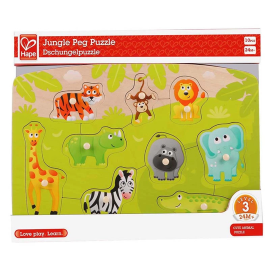 Hape 1405 Jungle Peg Puzzle for toddler 24+ months