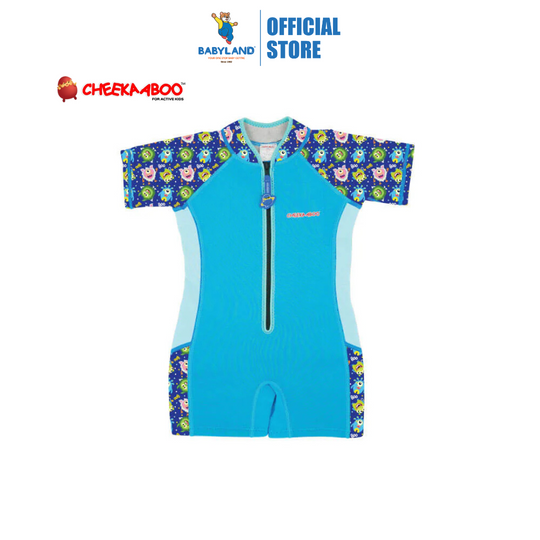Cheekaaboo Wobbie Toddler Thermal Swimsuit UPF50+ Blue Monster
