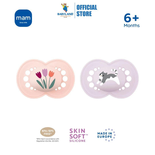 MAM Original Silicone Soother (6m+) - Girl set of 2