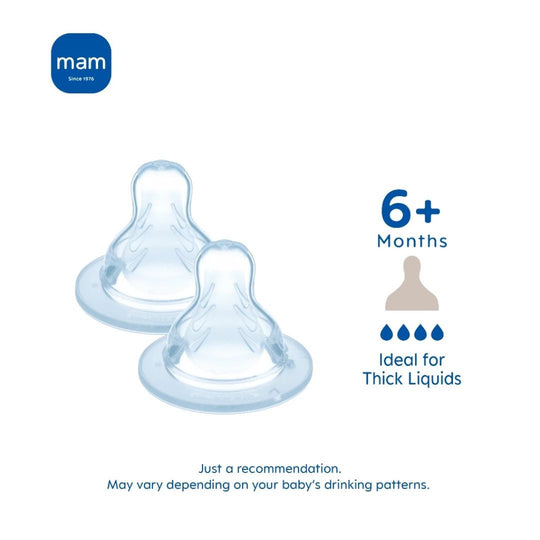 MAM TEAT X (6+ Months) (Pack of 2) SkinSoft Silicone Nipples for Baby Bottles