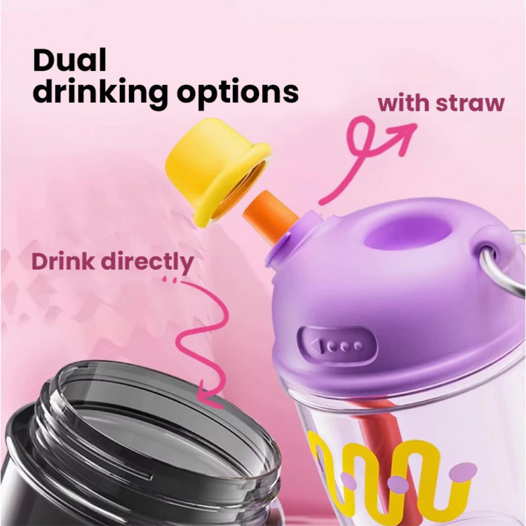 Cocosmile 8320 Dudu Straw Portable Tritan Cup 530ML - Purple