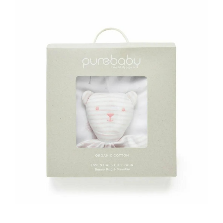 Purebaby Organic Blanket and Soothing Toy GiftSet - Grey
