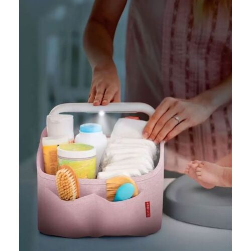 Skip Hop Nursery Style Light Up Diaper Caddy- Pink