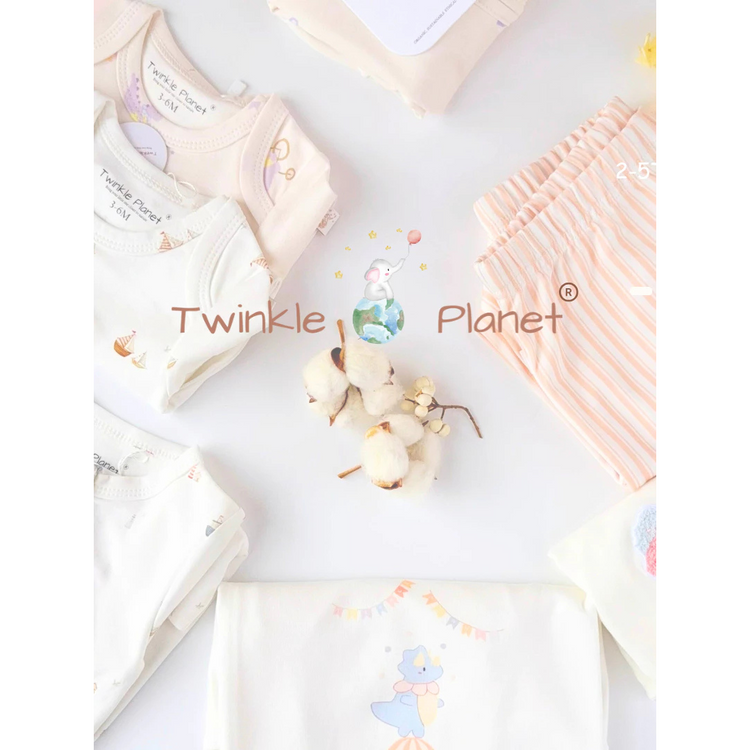 Twinkle Planet 100% Organic Cotton 2 Pieces Long Sleeve Pyjamas - Lullaby Leaves