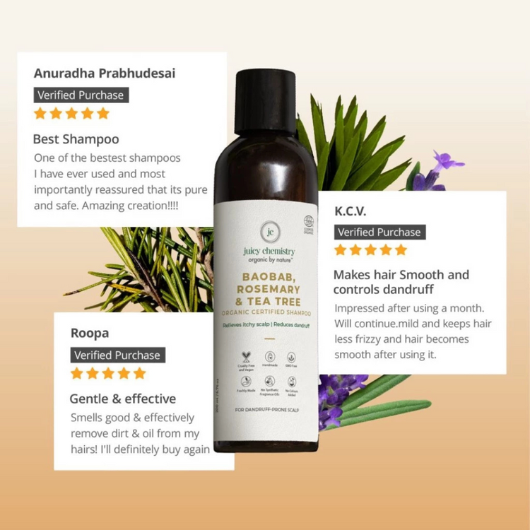 Juicy Chemistry Baobab, Rosemary & Tea Tree Shampoo (200ml)