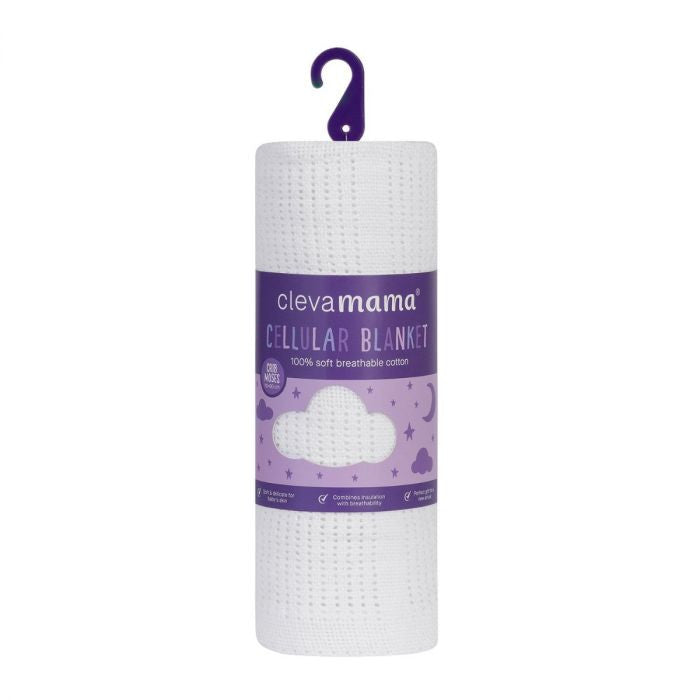Clevamama Cellular Cot Bed Blanket - White