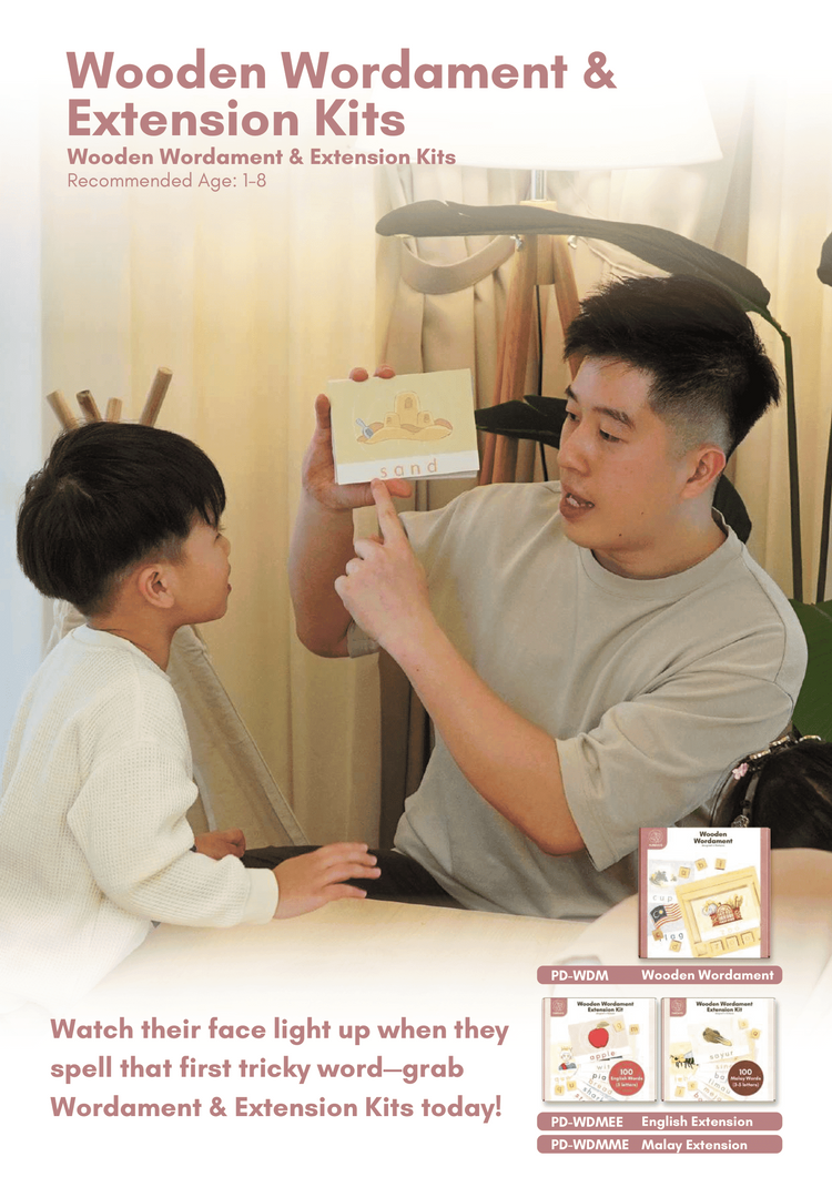 PureDays Wooden Wordament - English Extension Kit (1Y+)
