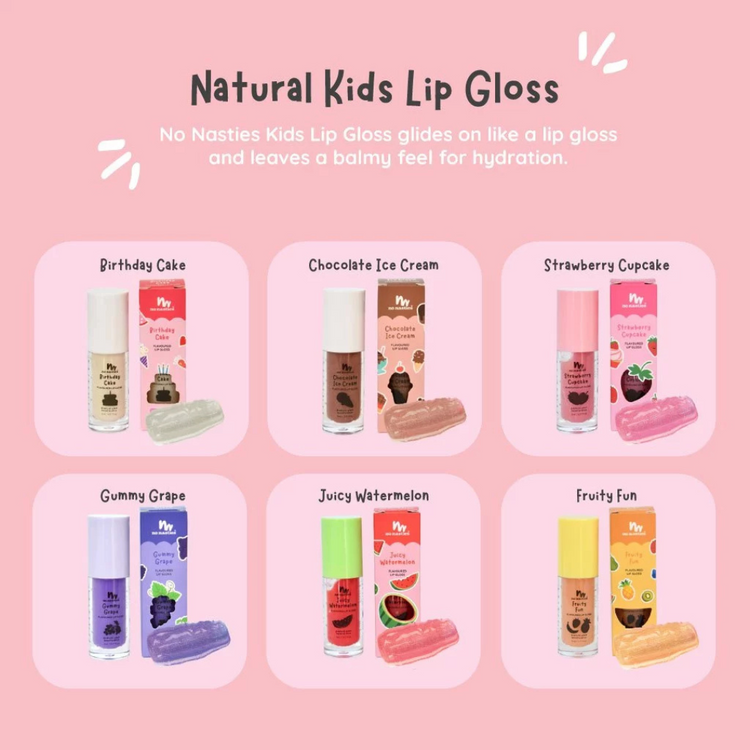 No Nasties Kids Lip Gloss 5ml, ๐ฉ๐ฒ๐ด๐ฎ๐ป & ๐๐ฟ๐๐ฒ๐น๐๐ ๐๐ฟ๐ฒ๐ฒ