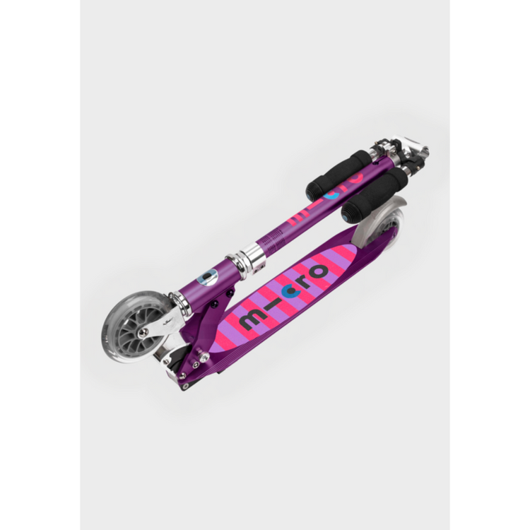 Micro Sprite LED Purple Stripe (5y+) 2-wheel foldable scooter