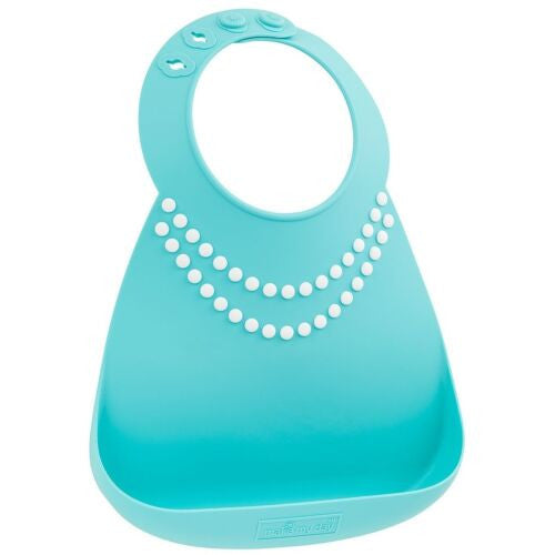 Make My Day Baby Bib - Tiffany Blue With Pearls