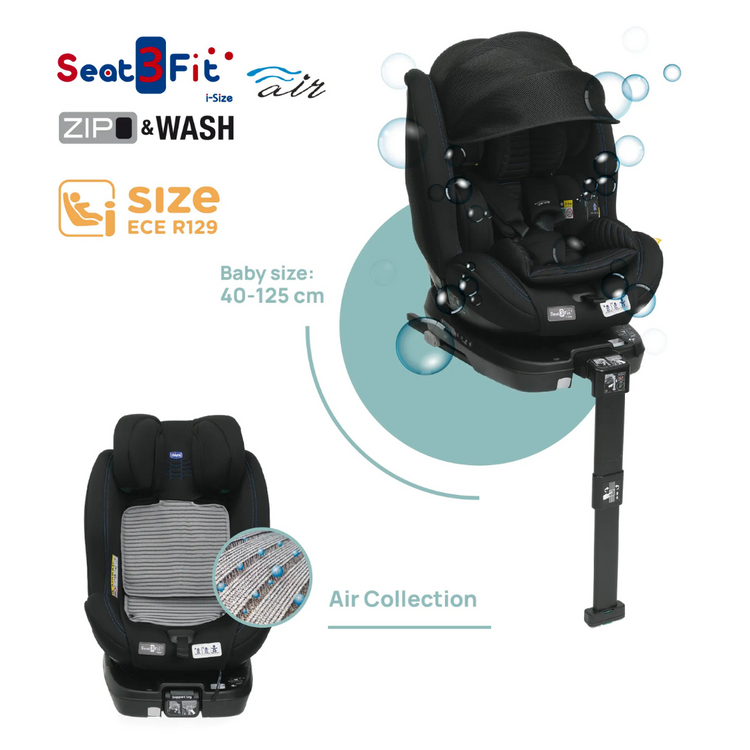 Chicco Seat3Fit i-Size Air Zip & Wash Car Seat (40-125cm)