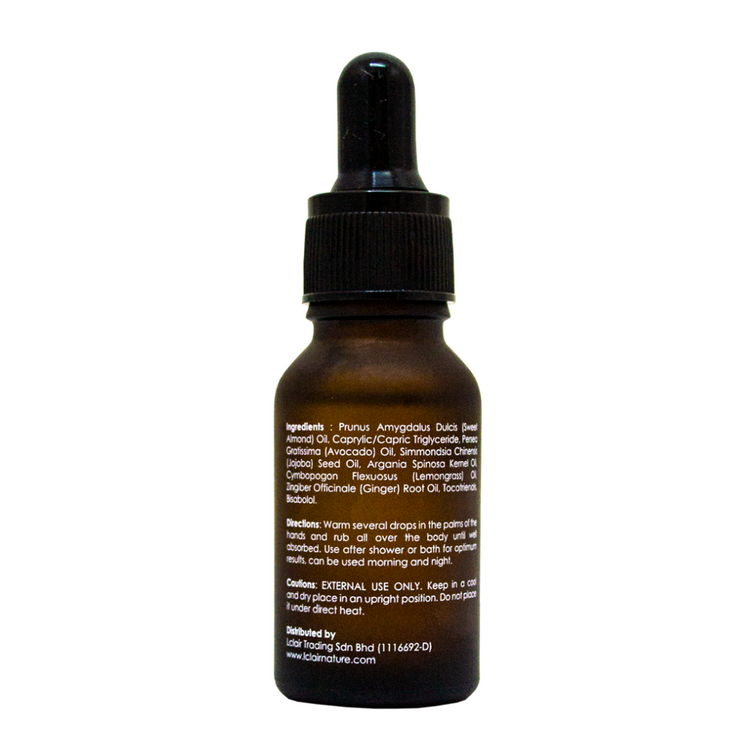 Lclair Ginger & Lemongrass Essential Body Oil (15ml/55ml)