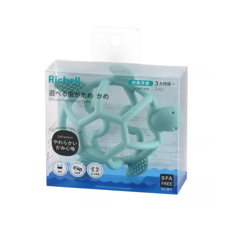 Richell Silicone Play Teether - 3m+ (Apple/ Bunny/ Turtle)