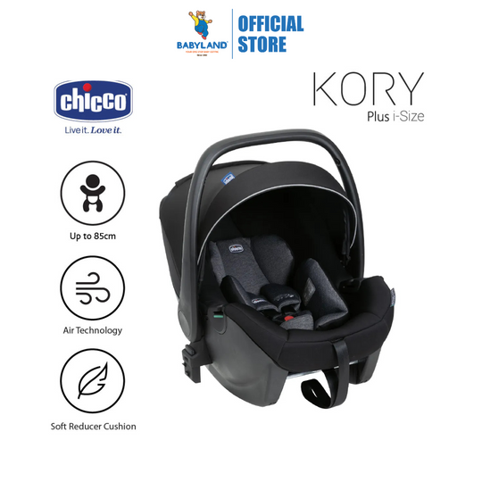Chicco Kory Plus I-Size Car Seat - Black Air | Newborn (40-85cm, max 13kg)