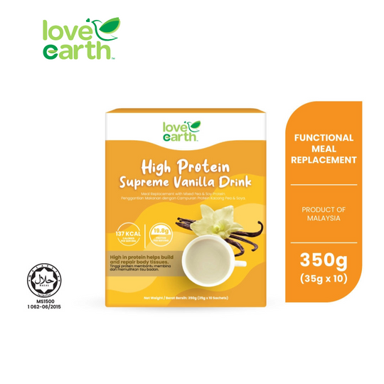 Love Earth High Protein Supreme Vanilla Drink 350g (35g x 10 Sachets)