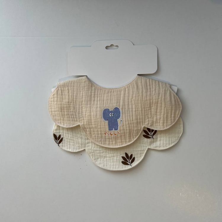 Ori Baby Cotton Bibs (2pcs) (Adjust Snap)