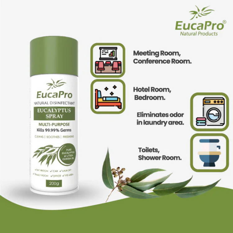 EucaPro Natural Eucalyptus Disinfectant Spray Value Pack (200g+100g)