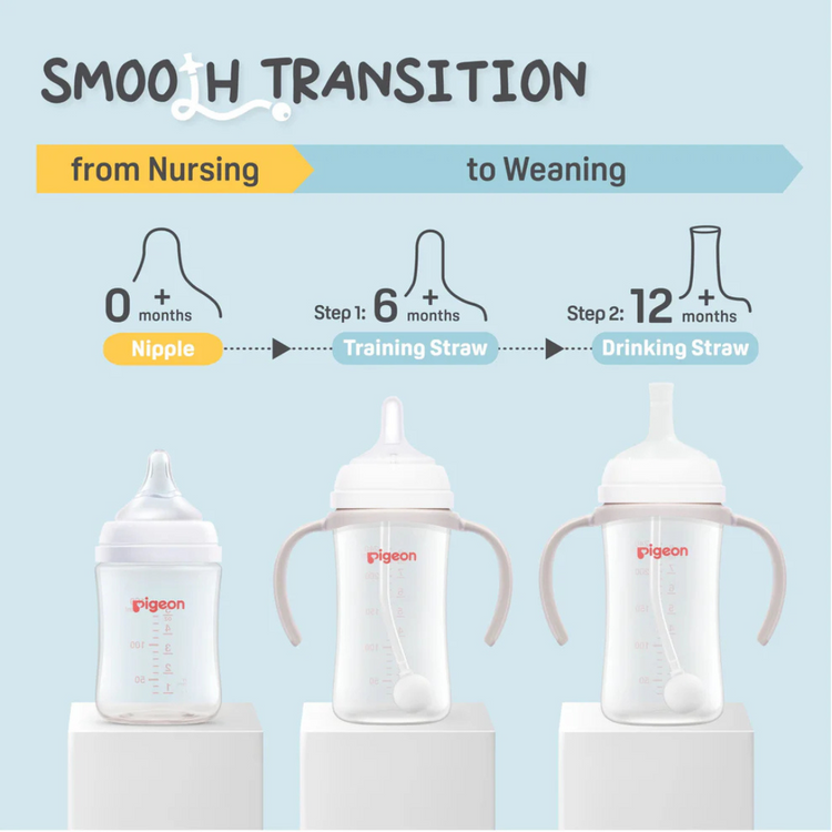 Pigeon Softouch BPP Step Up Straw Bottle Set (6m+)