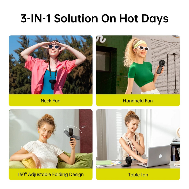 JisuLife Portable Handheld Fan Life7 (5000mAh) 19.5h cooling Foldable Hand Fans with 5 gears strong wind