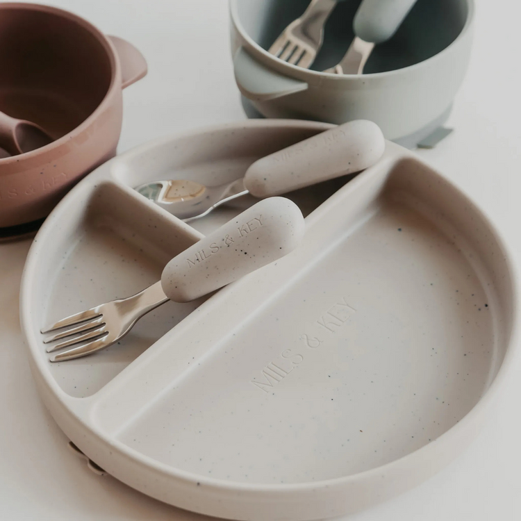 Mils and Key Speckled Divided Plate (12m+)