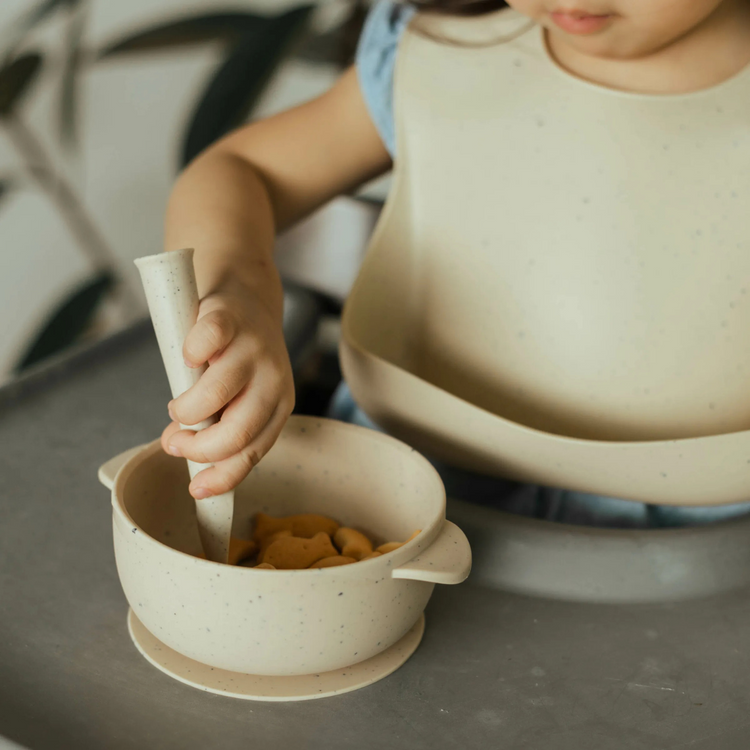 Mils and Key Speckled Bowl + Lid (6m+)