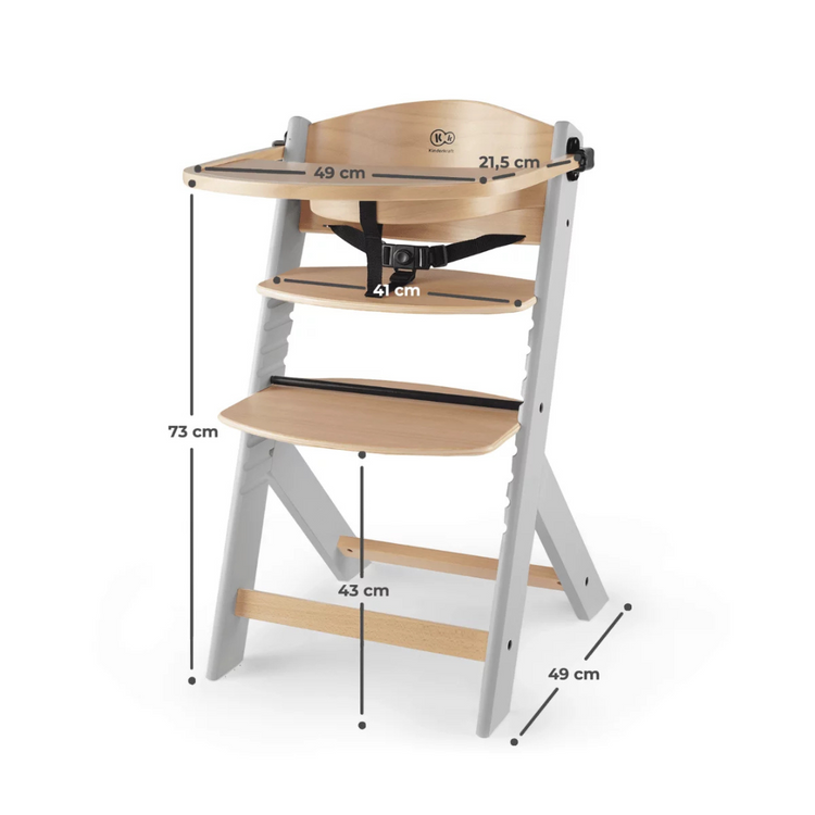 Kinderkraft High Chair ENOCK - Grey Natural (6m+)