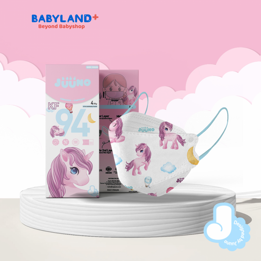 Juuno Kids Mask KF94 Unicorn Fantasy 10'S - Pink | Protective 4Layer Protective >98% 3D Mask