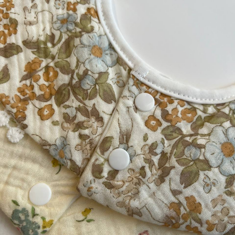 Ori Floral Baby Cotton Bibs (2pcs)