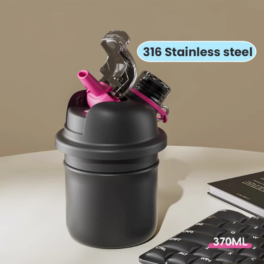 Cocosmile 8210B Dudu Thermos Drinking Cup 370ml - Black