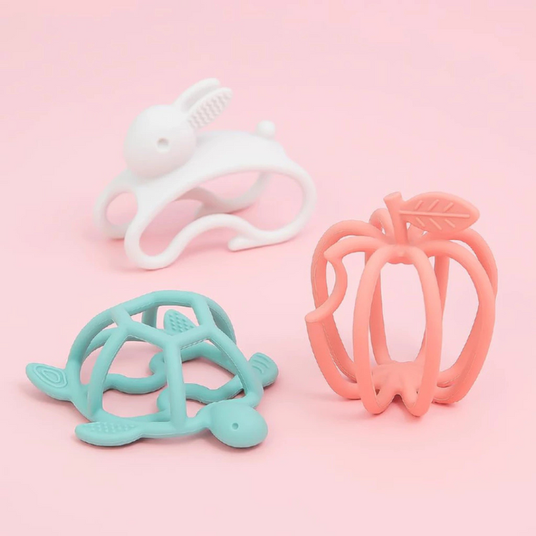 Richell Silicone Play Teether - 3m+ (Apple/ Bunny/ Turtle)