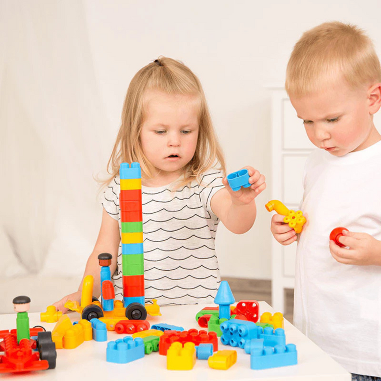 Hape PolyM 761815 128pcs - Building Block Set For Age 1.5 Years And Up