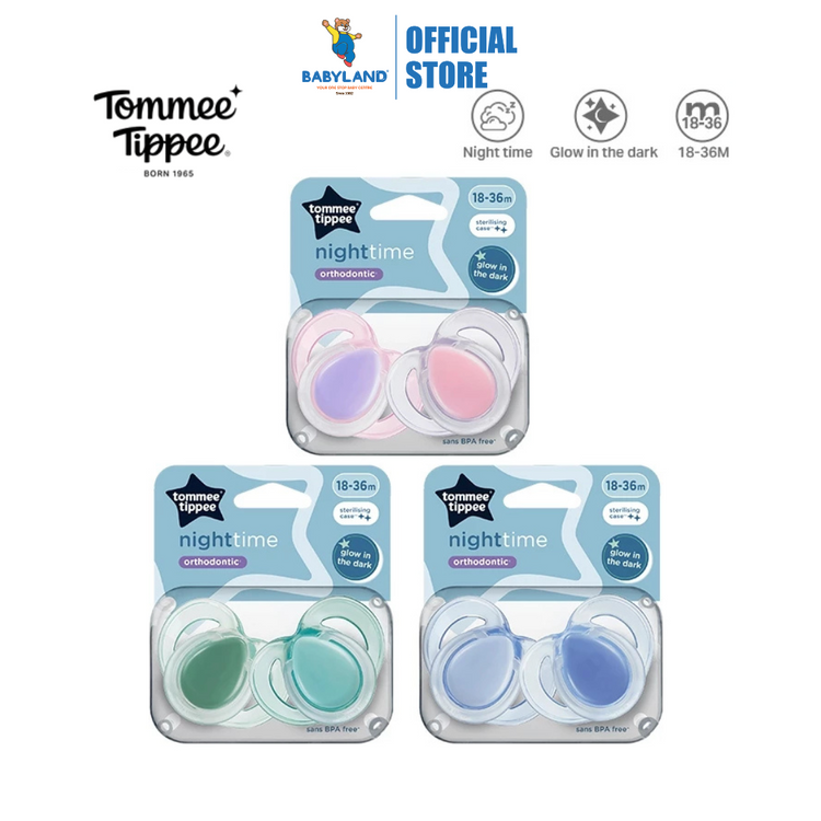 Tommee Tippee Night Time Soother Assorted (2 Pcs/Pack)