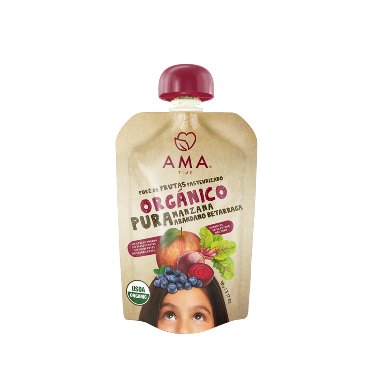 AmaTime 100% Organic Puree Pouches 90g (6m+)