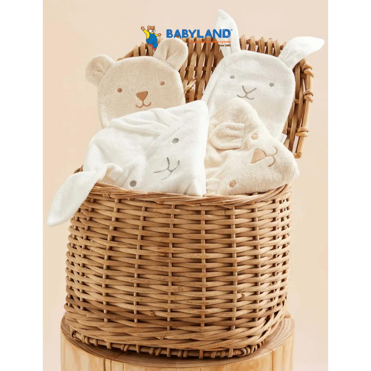 Purebaby Organic Bear Bath Mitt - Wheat Melange Bear